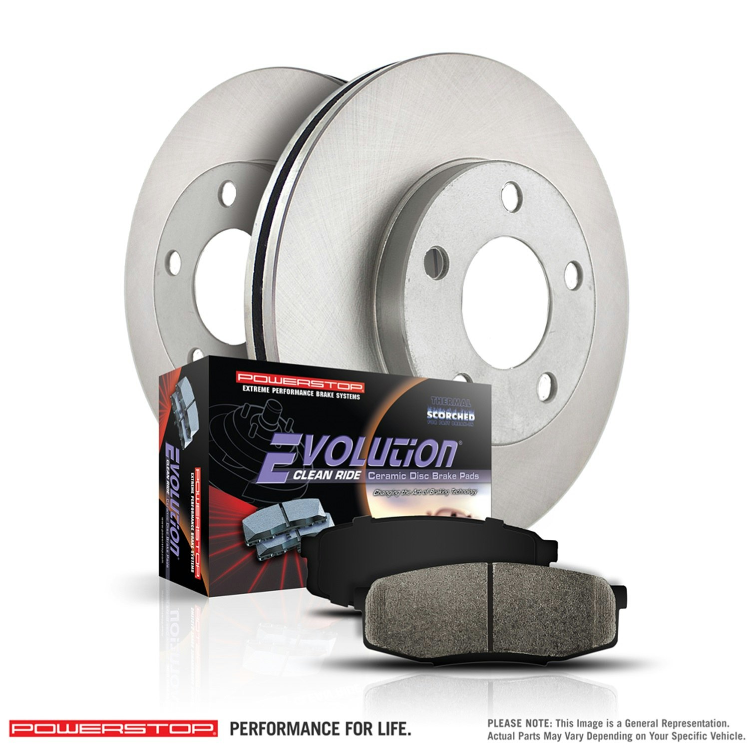 Power Stop KOE4676 Autospecialty By Power Stop 1-Click Daily Driver Brake Kits Front Incl OE Replacement Rotors w/Z16 Ceramic Scorched Brake Pads Autospecialty By Power Stop 1-Click Daily Driver Brake Kits 11.65 in 